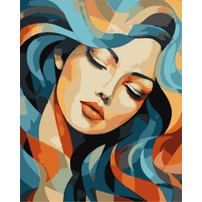 Hengam Sayılarla Boyama Kasnaklı Tablo Seti. Fırça Boya Dahil 40X50CM *best*