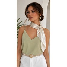 Seldağ Moda Parlak Saten Desenli Fular 70CM En *70 cm Boy