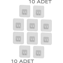 Edora Home Yedek 10 Adet Yapışkanlı Askılık Sticker Banyo Köşeliği Askısı Mutfak Düzenleyici Duş Rafı Kancası