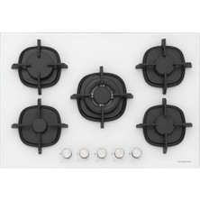 Silverline CS5364W01 Ankastre Cam Ocak 5 Gözlü Gazlı Modern Tasarım ve Kolay Temizlik Özelliği