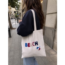 Livera Home Punch Işlemeli Bez Çanta, Omuz Çantası, Tote Bag (40X40CM)