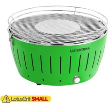 Lotus Grill Kömürlü Dumansız Mangal 26 cm Yeşil Çelik Yuvarlak Tasarım 2,5 kg Ağırlık