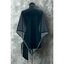 Düz Biyeli Şifon Damat Şalı Yeşil