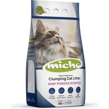 Micho Bebek Pudralı Topaklanan Kedi Kumu 2 Adet x 10 Lt