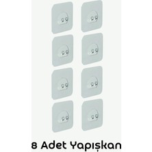 Edora Home Güçlü Kendinden Yapışkanlı Kancalar, Köşe Rafı, Banyo Rafı, Duş Rafı Kancası 8 Adet