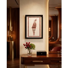 Zaytoon Yıldız Çerçeveli Filistin Haritası Kanaviçe Görünümlü Masaüstü Tablo 21X30 cm