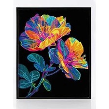 Liva Craft Elmas Mozaik Tablo Neon Çiçek Grubu - 36X46 cm