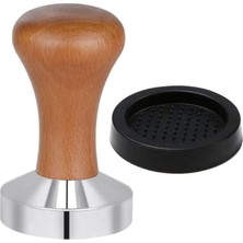 Empressco Ahşap Saplı Düz Tabanlı Espresso ve Kahve Tamperi 53MM