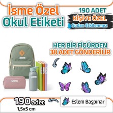 Kapbirhediye Okul Etiketi Isme Özel Kalem Defter Etiketi Kelebek Temalı 190 Adet