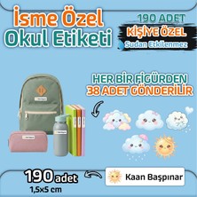 Kapbirhediye Okul Etiketi Isme Özel Kalem Defter Etiketi Bulut Temalı 190 Adet
