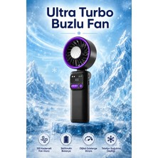 Seyutech Buzlu Soğutmalı Turbo Fan Taşınabilir Dijital Led Göstergeli 100 Kademeli 3600mAh Bataryalı Ultra Hızlı Katlanabilir El Fanı