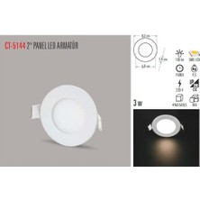 Cata CT-5144-G Panel Slim Yuvarlak Spot 3 W 3000K Gun Işığı Gövde