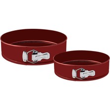 Emsan Circle 2' Kek Kalıbı Seti Bordo -28 cm