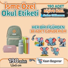 Kapbirhediye Okul Etiketi Isme Özel Kalem Defter Etiketi FİL  Temalı 190 Adet