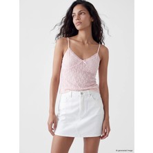 Lc Waikiki Yeni Sezon V Yaka Dantelli Ip Askılı Crop Bluz