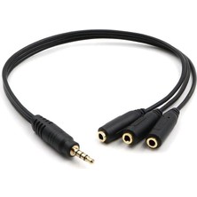 PrimeX Plus PX-3AUX 3’lü Stereo Çoklayıcı, 3.5 mm Aux Jak Splitter Kablo, 1 Erkek Giriş 3 Dişi Çıkış, Kulaklık H
