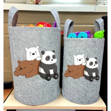 Empressco Gri Unisex Bebek ve Çocuk Odası Oyuncak Çamaşır Sepeti