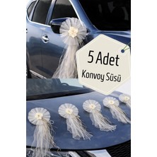 Dantelux 5 Adet Vintage Konvoy Süsü (Doğal Rafya Ot ve Kristal Tül Detaylı)