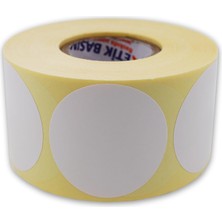 , Kuşe Etiket 40MM Çap Ruloda 500 Adet 40MM Kuka Çapında Baskısız Barkod Yazıcı Etiketi