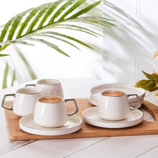 Karaca Streamline Saturn 6 Kişilik Fincan Takımı 100 ml Platin