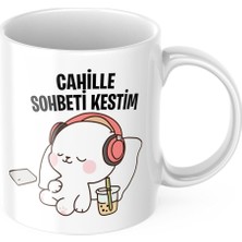 TakeTshirt Cahille Sohbeti Kestim Kupa Bardak Yazılı Hediyelik Çay Kupası