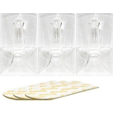 Rolson 61328 3pc Removable Transparent Adhesive Hooks,