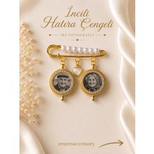 Enyess Accessory Kişiye Özel 2 Fotoğraflı Incili Hatıra Çengeli - Anı Çengeli