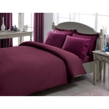 Taç Stripe DÜZ%100 Pamuk Nevresim Takımı, Mürdüm, Size