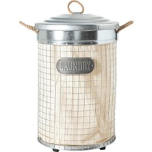Mudo Home Rıver Kapaklı Metal Çamaşır 37X57 Galvaniz Gri Koku İçermeyen Kullanışlı Tasarım