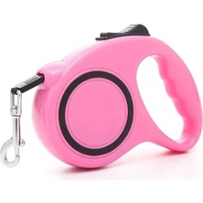 Busstier Için 5 Metre Tuş Kontrollü Makaralı Kayışı - Dayanıklı, Ayarlanabilir 5 mt (Pembe)
