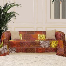 Latuda Concept Latuda Softmicro Koltuk Örtüsü | Çekyat Örtüsü | Koltuk Şalı | Etnik Desenli Boho Patchwork Kaymaz |