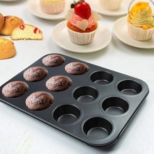 Empressco 12'li Yapışmaz Muffin Kek Kalıbı Tepsisi, Pratik ve Şık Tasarım
