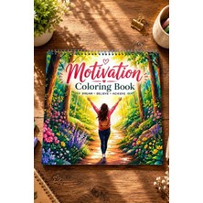Birikiyedi Motivation Coloring Book - Ingilizce Motivasyon Boyama Kitabı | Bold & Easy | Yetişkin Boyama Kitabı/20 Sayfa