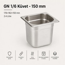 Empressco Paslanmaz Çelik Gastronom Küvet Gn 1/6 17,6X16,2X15 cm