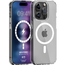 Buff Labs iPhone ile Uyumlu Magsafe Destekli Hybrid Şeffaf Kılıf, Darbe Emici Tpu + Pc Şeffaf Kılıf (Iphone 15