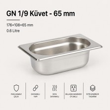 Empressco Paslanmaz Çelik Gastronom Küvet Gn 1/9 17,6X10,8X6,5 cm