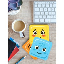 Karbonsoft Pokemon Temalı Bardak Altlığı Baskılı Altlık 4'lü Set (9 X9CM) KARBONNM51
