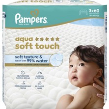 Prima Pampers Islak Havlu Mendil Aqua Soft Touch 60 Yaprak (3 Lü Pk) 180 Yaprak