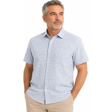 Erkek %100 Pamuk Kısa Kollu Regular Fit Tek Cepli Gömlek Yazlık Rahat Günlük