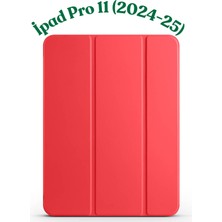 Fuchsia iPad Pro 11" M4 - 2024 ile Uyumlu Smart Cover Kalemlik Bölmeli Standlı Tablet Kılıfı