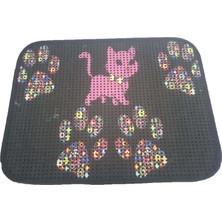 ‎Miapet Elekli Desenli Tuvalet Önü Paspası 60 x 45 cm Pembe