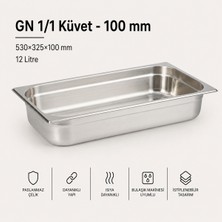 Empressco Paslanmaz Çelik Gastronom Küvet Gn 1/1 53X32,5X10 cm