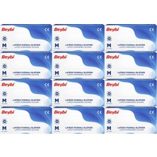 Beybi Lateks Pudralı Muayene Eldiveni M - Medium - Orta 1200 Lü Set