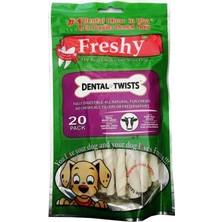 Freshy 13 cm Burgulu Çubuk Kemik 20 Adet Yüksek Proteinli Doğal İçerik ile Köpekler İçin Ödül