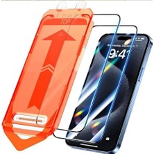Teknosepetim iPhone 14 Ekran Koruyucu Tam Kaplayan Otomatik Hizalamalı Toz Önleyici Ekran Koruyucu