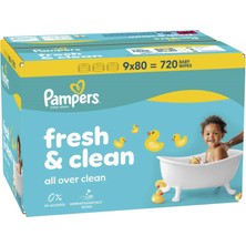 Prima Pampers Islak Havlu Mendil Fresh & Clean 80 Yaprak (9 Lu Set) 720 Yaprak