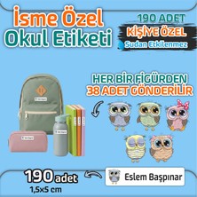 Kapbirhediye Okul Etiketi Isme Özel Kalem Defter Etiketi Baykuş Temalı 190 Adet