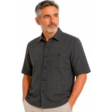 Erkek %100 Pamuk Kısa Kollu Regular Fit Tek Cepli Gömlek Yazlık Rahat Günlük
