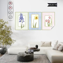 Akıllı Kağıt Statik Tutunma Özellikli Tablo - Poster Çiçek (Model- 69)