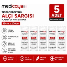 Medicays Ortopedik Alçı Pamuğu 15 cm × 200 cm (5 Paket)